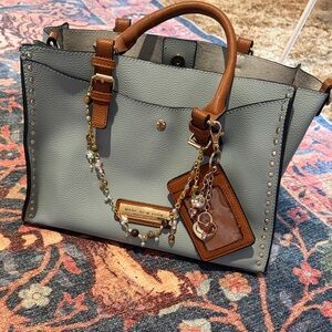 Marc New York Gray and Tan Satchel